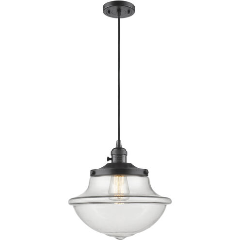 Franklin Restoration Oxford LED 11.75 inch Oil Rubbed Bronze Mini Pendant Ceiling Light in Clear