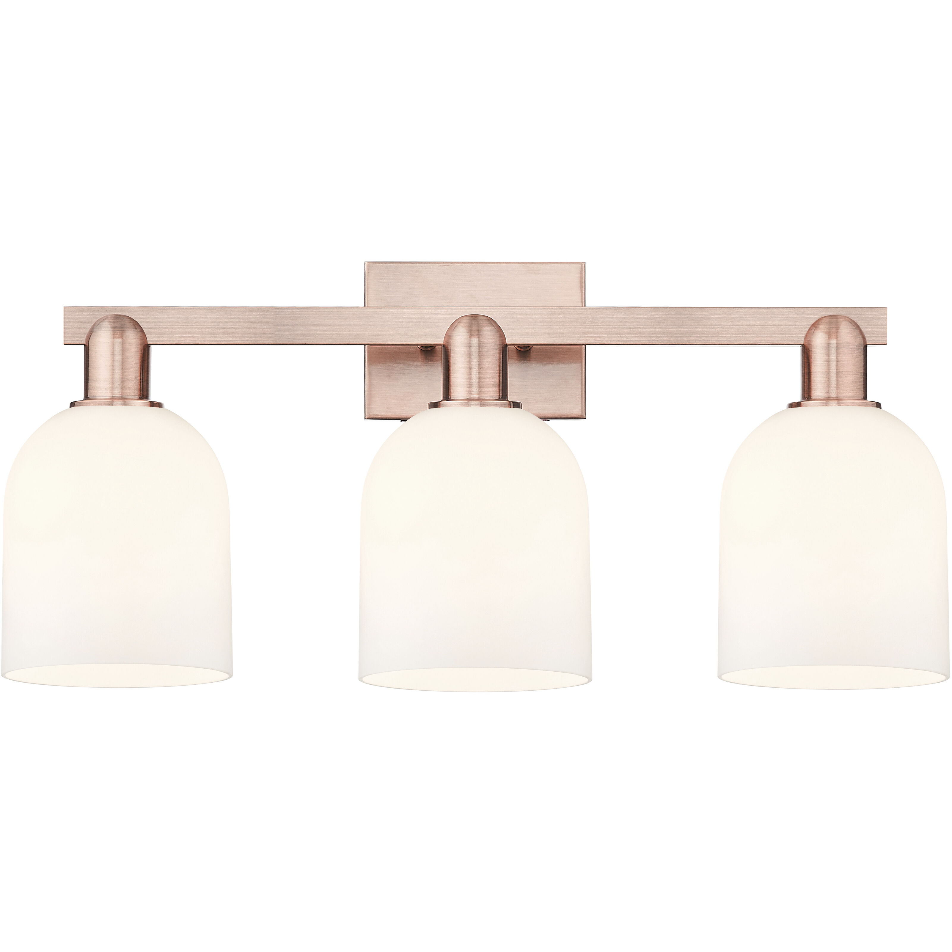 Arcadia Bella 3 Light 24.5 inch Antique Copper Bath Vanity Light Wall Light in White