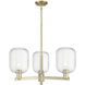 Preston 3 Light 17.63 inch Antique Brass Chandelier Ceiling Light in Clear Glass