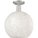 Arcadia White Mouchette 1 Light 12.00 inch Semi-Flush Mount