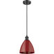 Ballston Plymouth Dome 1 Light 8 inch Matte Black Mini Pendant Ceiling Light in Matte Red