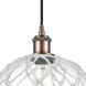 Ballston Large Farmhouse Rope LED 10 inch Antique Copper Mini Pendant Ceiling Light in Clear Glass with White Rope, Black Textured, Ballston