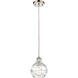 Ballston Small Deco Swirl LED 6 inch Polished Nickel Mini Pendant Ceiling Light in Silver, Ballston