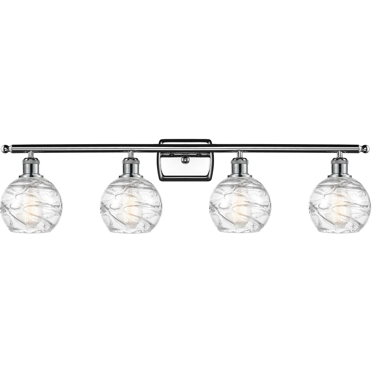 Ballston Small Deco Swirl 4 Light 36 inch Polished Chrome Bath Vanity Light Wall Light, Ballston