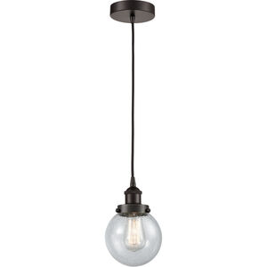 Edison Beacon LED 6 inch Oil Rubbed Bronze Mini Pendant Ceiling Light