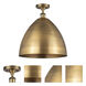 Ballston Dome 1 Light 16 inch Brushed Brass Semi-Flush Mount Ceiling Light