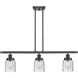 Ballston Small Bell LED 36 inch Matte Black Island Light Ceiling Light in Seedy Glass, Ballston