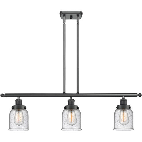 Ballston Small Bell LED 36 inch Matte Black Island Light Ceiling Light in Seedy Glass, Ballston