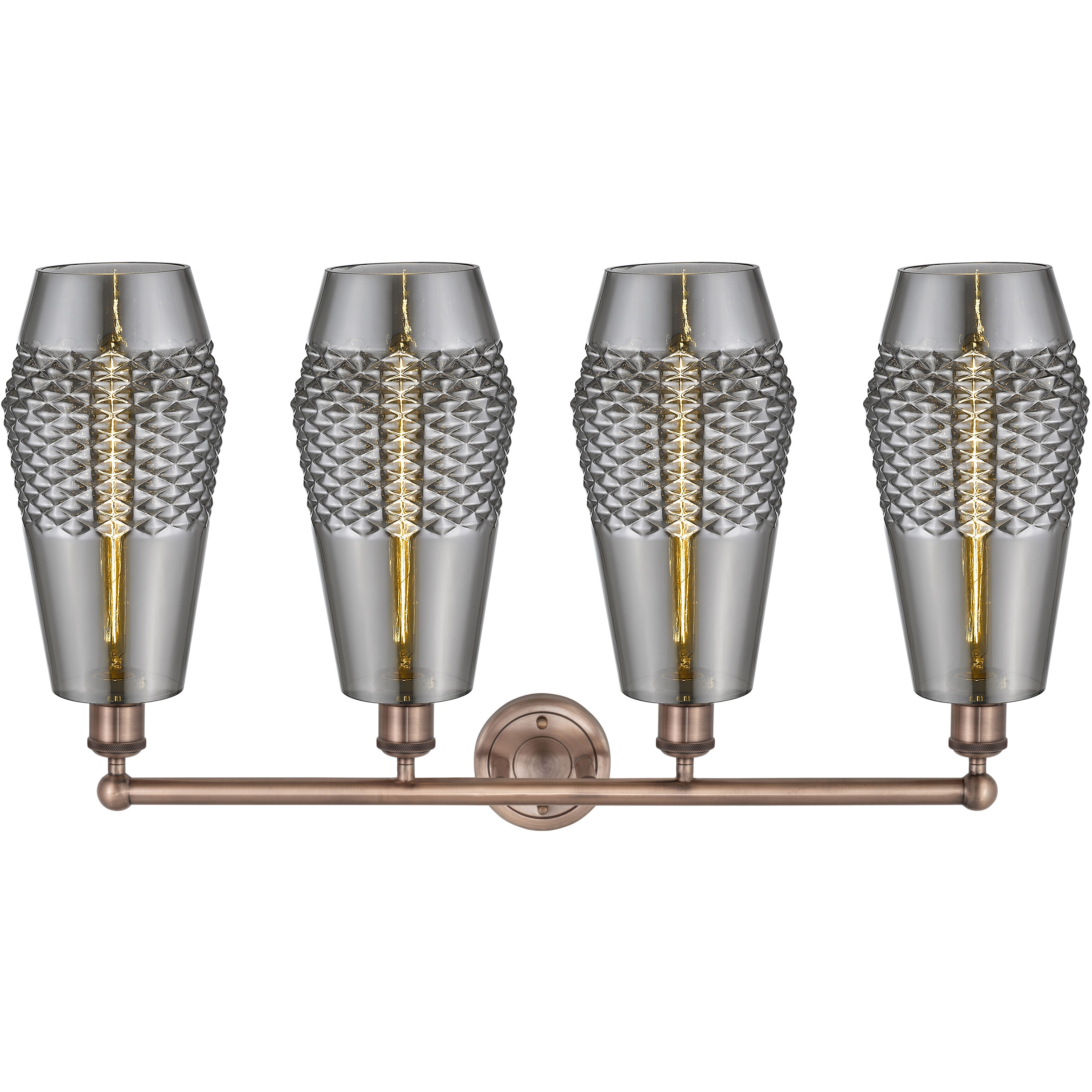 Windham 4 Light 34 inch Antique Copper Bath Vanity Light Wall Light