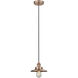 Railroad 1 Light 8 inch Antique Copper Mini Pendant Ceiling Light