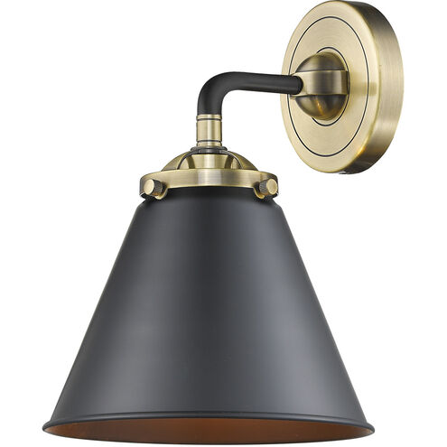 Nouveau Appalachian 1 Light 8 inch Black Antique Brass Sconce Wall Light in Matte Black, Nouveau