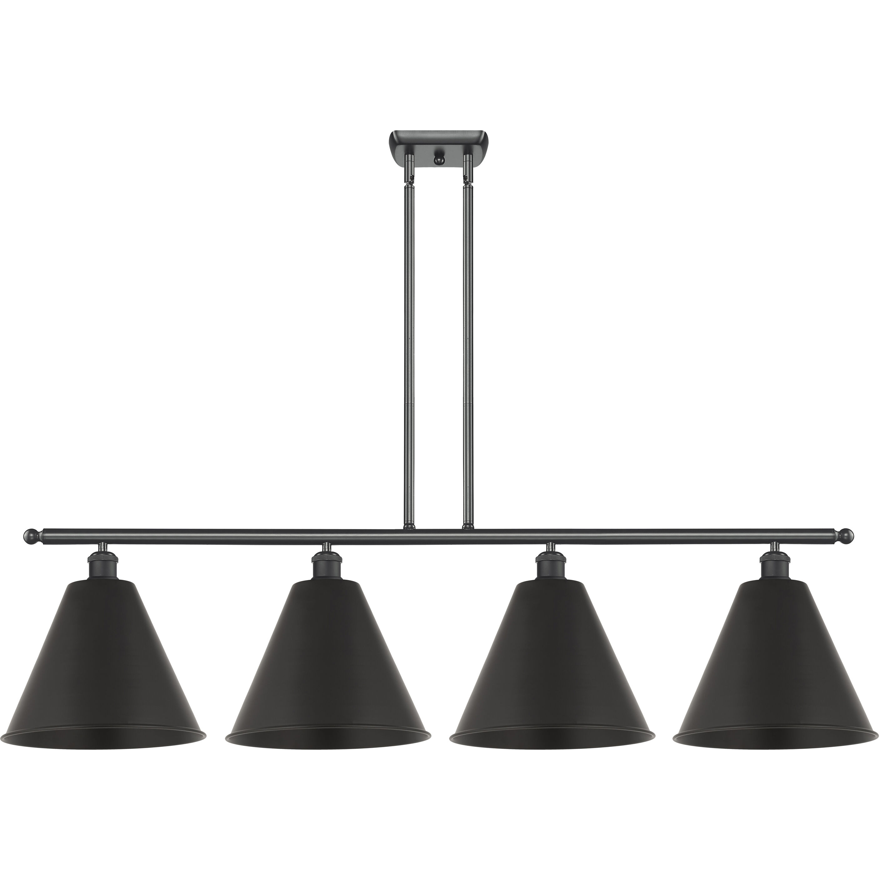 Ballston Cone 4 Light 50 inch Matte Black Island Light Ceiling Light