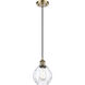 Ballston Small Waverly 1 Light 6 inch Antique Brass Mini Pendant Ceiling Light in Incandescent, Clear Glass, Ballston