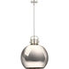 Newton Sphere 1 Light 16 inch Polished Nickel Pendant Ceiling Light
