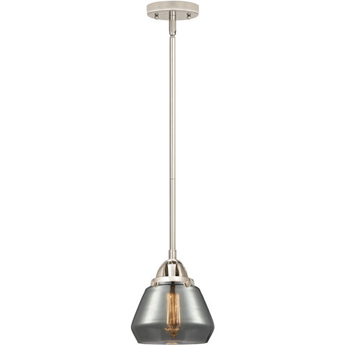 Nouveau 2 Fulton 1 Light 6.75 inch Polished Nickel Mini Pendant Ceiling Light in Incandescent, Plated Smoke