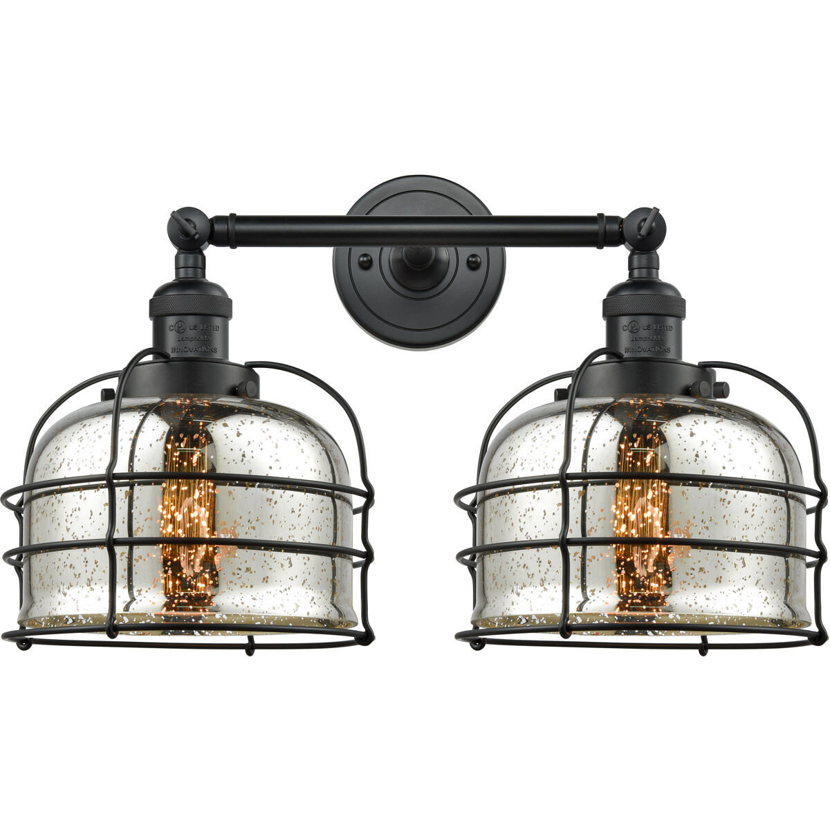 Franklin Restoration Large Bell Cage 2 Light 9.00 inch Bathroom Vanity Light