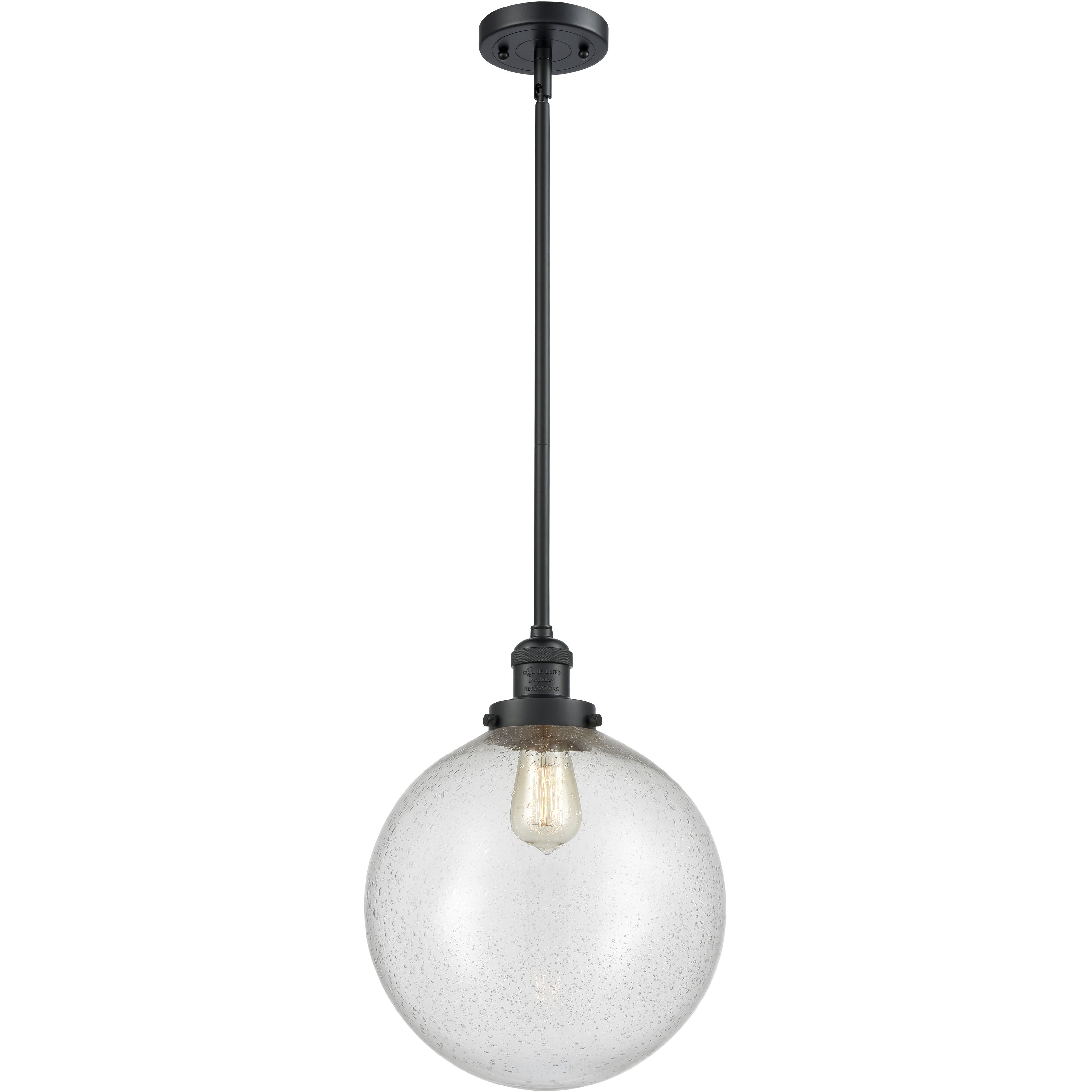Franklin Restoration Beacon LED 12 inch Matte Black Mini Pendant Ceiling Light in Seedy, Franklin Restoration