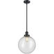 Franklin Restoration Beacon LED 12 inch Matte Black Mini Pendant Ceiling Light in Seedy, Franklin Restoration