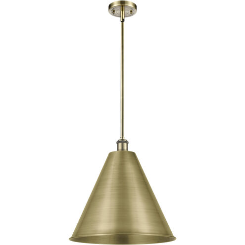 Ballston Cone 1 Light 16 inch Antique Brass Pendant Ceiling Light