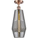 Ballston Windham LED 7 inch Antique Copper Semi-Flush Mount Ceiling Light in Plated Smoke Glass