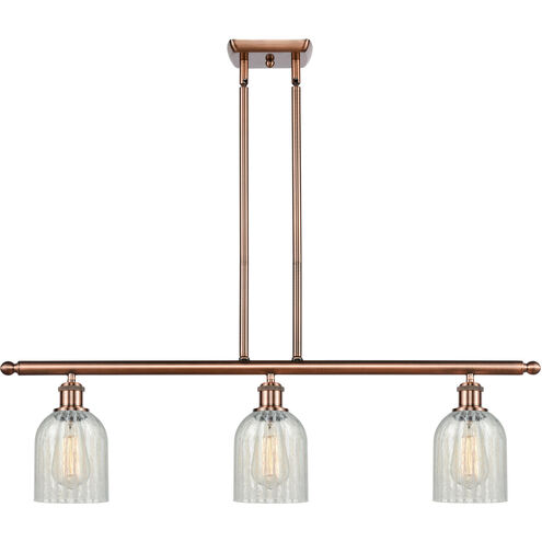 Ballston Caledonia LED 36 inch Antique Copper Island Light Ceiling Light in Mouchette Glass, Ballston