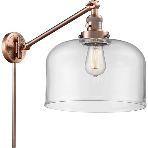 X-Large Bell 12 inch 3.50 watt Antique Copper Swing Arm Wall Light, Franklin Restoration