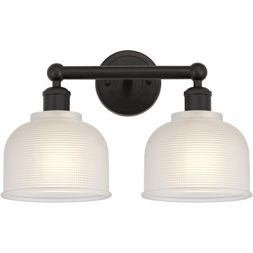 Edison Dayton 2 Light 15 inch Oil Rubbed Bronze Bath Vanity Light Wall Light in White