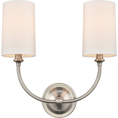 Giselle 2 Light 15 inch Brushed Satin Nickel Sconce Wall Light