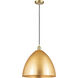 Ballston Dome LED 16 inch Satin Gold Mini Pendant Ceiling Light