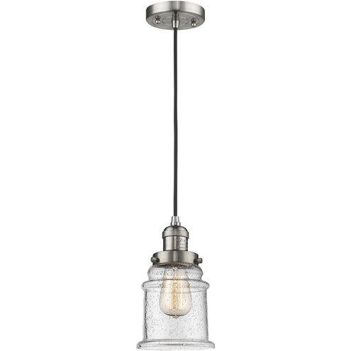Franklin Restoration Canton 1 Light 6 inch Brushed Satin Nickel Mini Pendant Ceiling Light in Incandescent, Seedy, Franklin Restoration