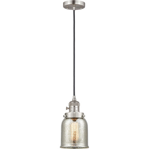 Franklin Restoration Bell 1 Light 5 inch Brushed Satin Nickel Mini Pendant Ceiling Light in Incandescent, Silver Plated Mercury
