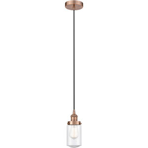 Edison Dover 1 Light 5 inch Antique Copper Mini Pendant Ceiling Light