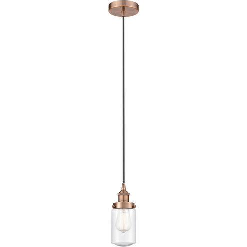 Edison Dover 1 Light 5 inch Antique Copper Mini Pendant Ceiling Light