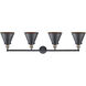 Franklin Restoration Appalachian 4 Light 44 inch Black Antique Brass Bath Vanity Light Wall Light, Franklin Restoration
