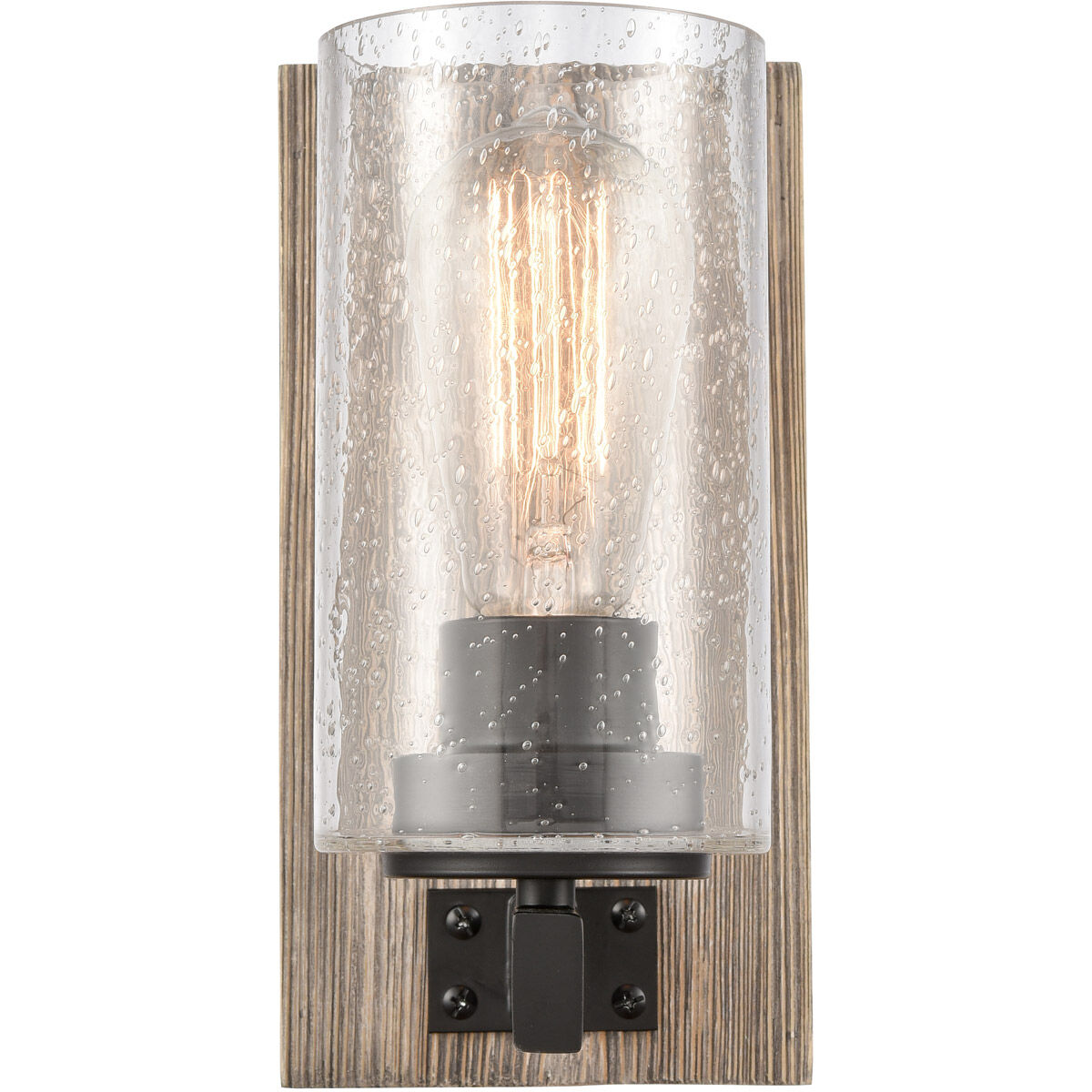 Diego 1 Light 5 inch Matte Black Sconce Wall Light in Seedy Glass