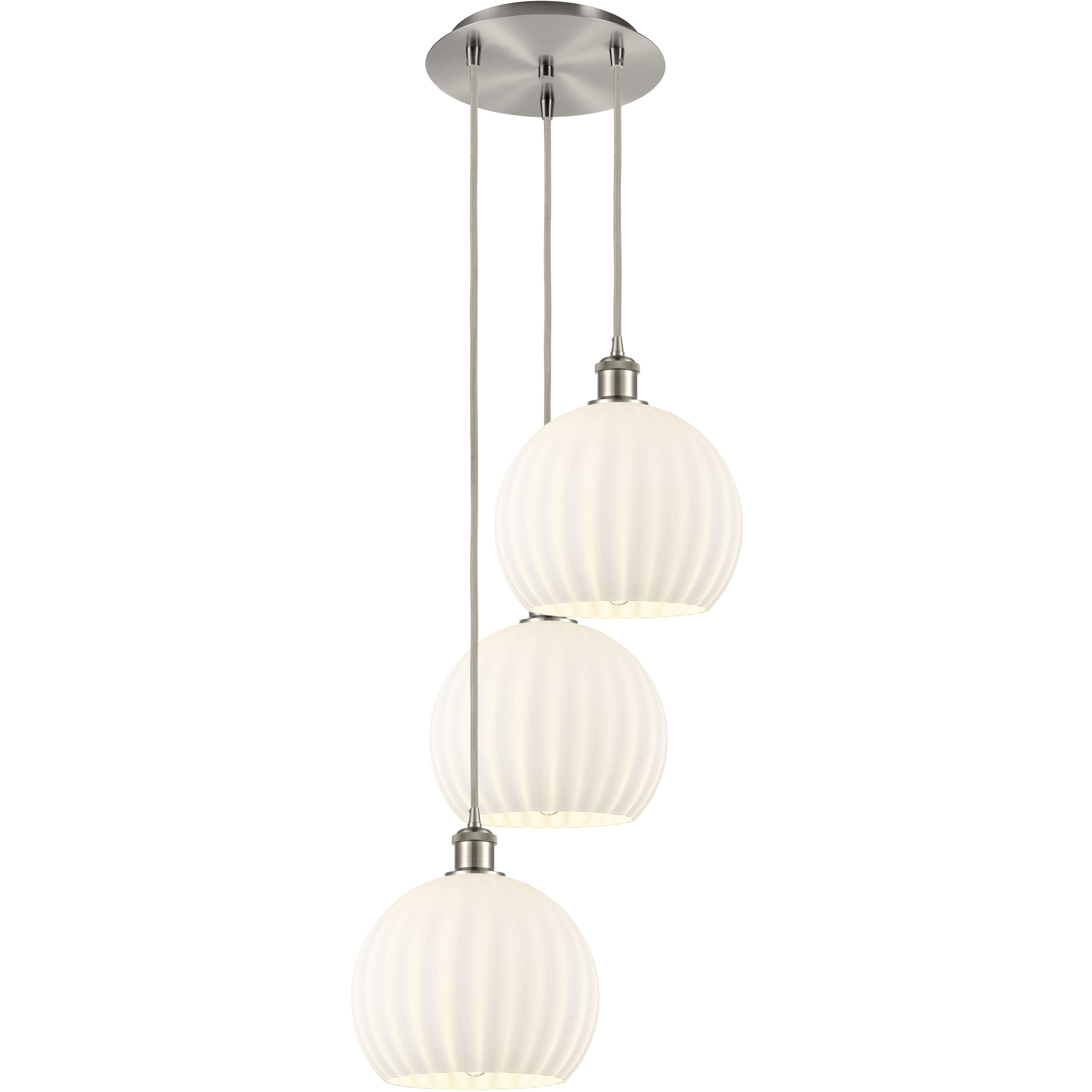 Ballston White Venetian 3 Light 16.50 inch Pendant