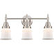 Caden 3 Light 23 inch Satin Nickel Bath Vanity Light Wall Light in Matte White Glass