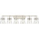 Pilaster II Cone 6 Light 45.5 inch Satin Nickel Bath Vanity Light Wall Light in Clear Glass