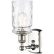 Candor 1 Light 4.75 inch Clear Water Glass Sconce Wall Light in Polished Nickel, Ballston