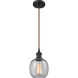 Ballston Belfast LED 6 inch Oil Rubbed Bronze Mini Pendant Ceiling Light in Seedy Glass, Ballston