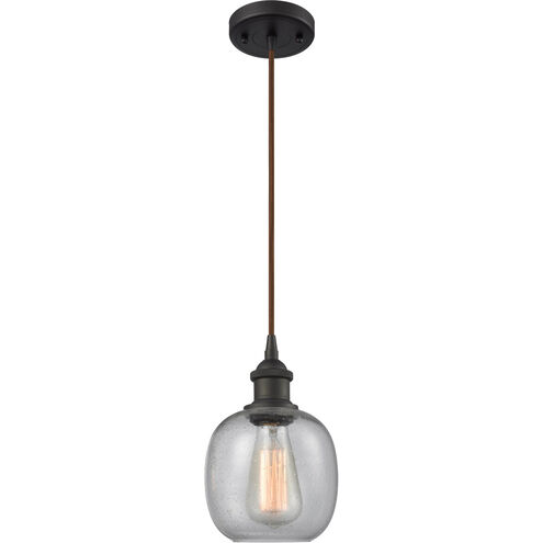 Ballston Belfast LED 6 inch Oil Rubbed Bronze Mini Pendant Ceiling Light in Seedy Glass, Ballston