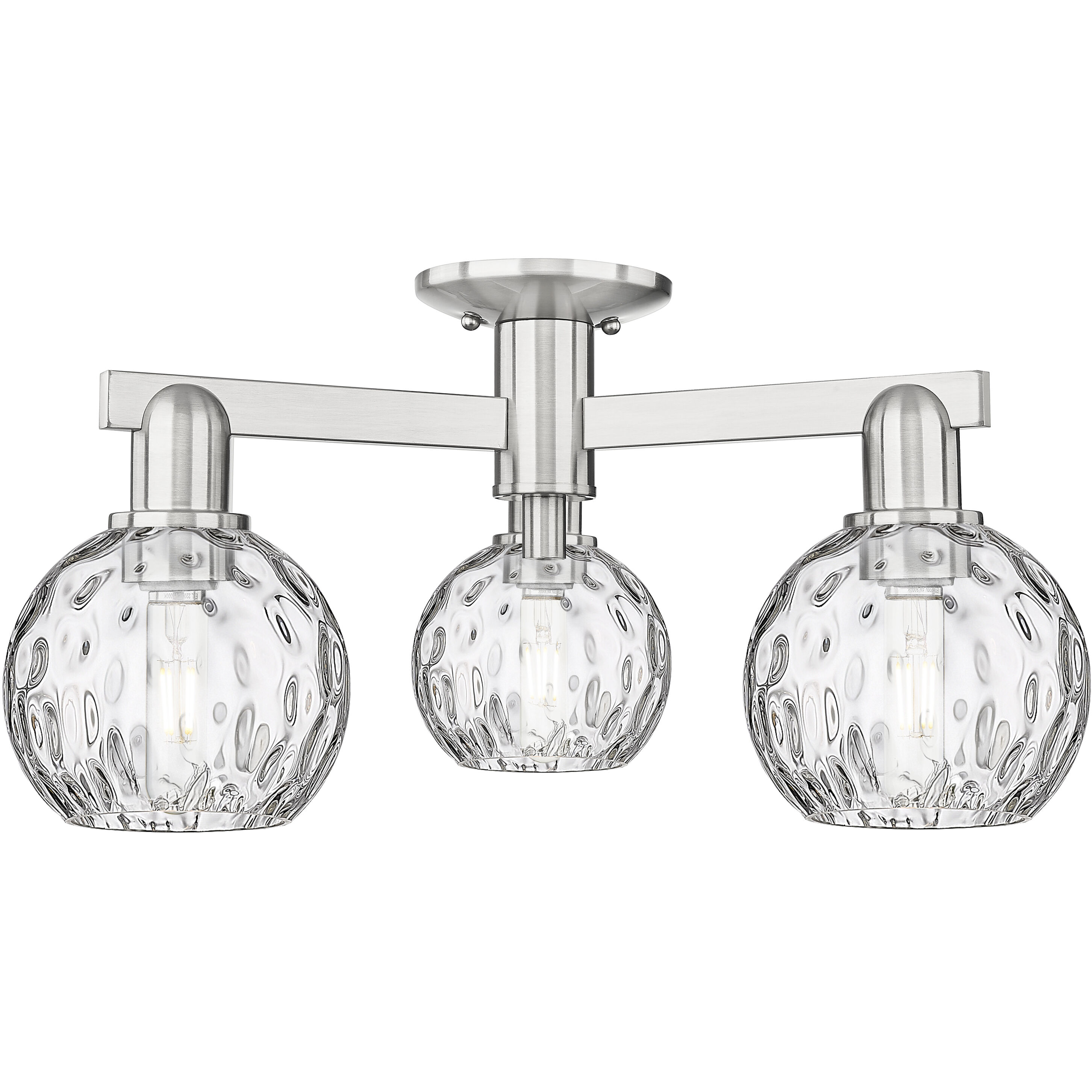 Arcadia Athens Water Glass 3 Light 23.50 inch Semi-Flush Mount