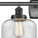 Ballston Large Bell LED 36 inch Matte Black Bath Vanity Light Wall Light in Clear Glass, Ballston