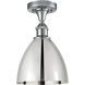 Ballston Dome 1 Light 8 inch Polished Chrome Semi-Flush Mount Ceiling Light