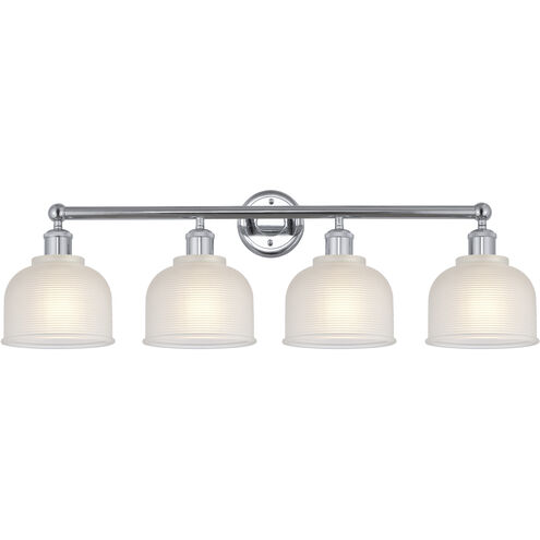 Edison Dayton 4 Light 33 inch Polished Chrome Bath Vanity Light Wall Light in White