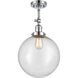Franklin Restoration XX-Large Beacon 1 Light 12 inch Polished Chrome Semi-Flush Mount Ceiling Light in Seedy Glass, Franklin Restoration