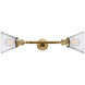 Franklin Restoration Large Cone LED 8 inch Brushed Brass Bath Vanity Light Wall Light in Clear Glass, Franklin Restoration