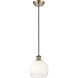 Ballston Brookhaven Globe 1 Light 7.88 inch Antique Brass Mini Pendant Ceiling Light in Opal Glass
