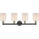 Cobbleskill 4 Light 32 inch Black Antique Brass and Matte White Bath Vanity Light Wall Light