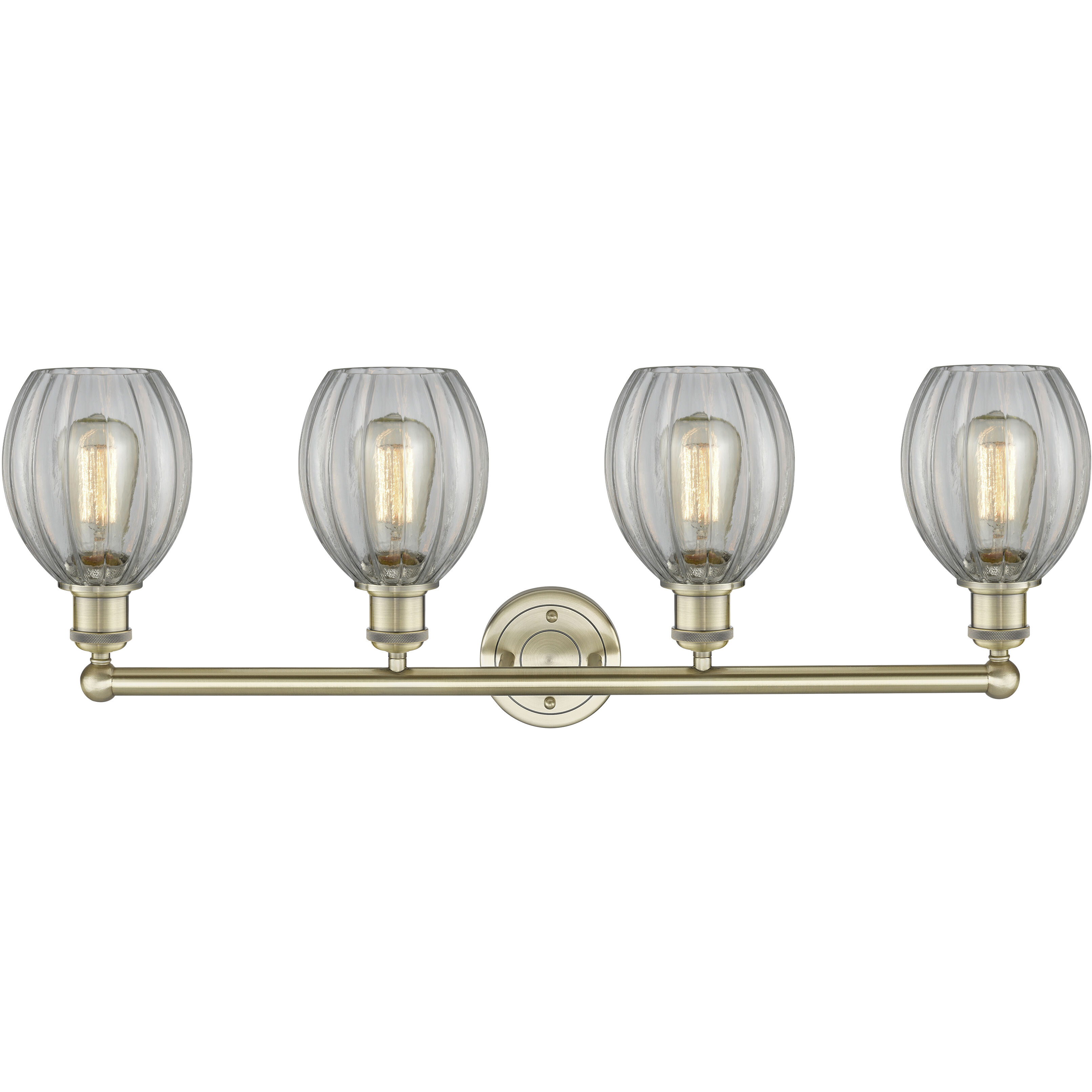 Eaton 4 Light 32.5 inch Antique Brass Bath Vanity Light Wall Light in Clear